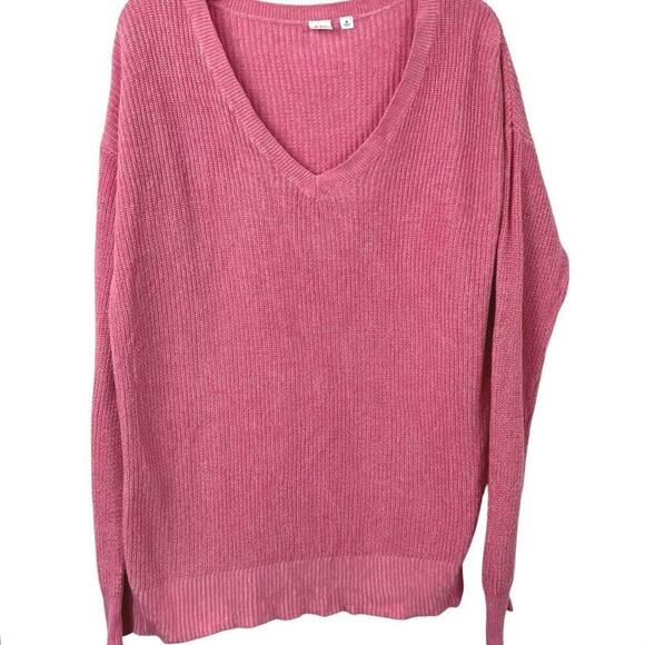 Gap Sweaters - Gap Pink V Neck Knit Sweater Women Medium Preppy Classic Soft Casual
